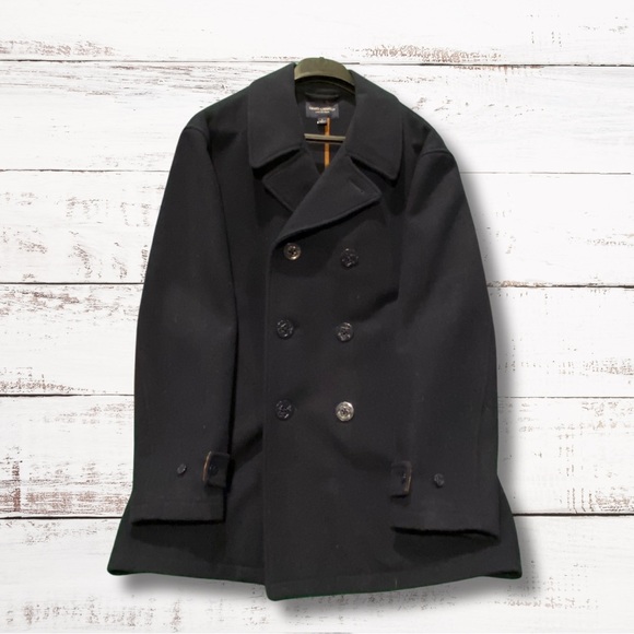 Daniel Cremieux Collection Double Breasted Wool Pea Coat - Picture 1 of 9